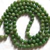 Good quality Green jade smooth round 108pec japamala prayer beads 38 inch strand 9mm approx